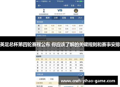 英足总杯第四轮赛程公布 你应该了解的关键规则和赛事安排